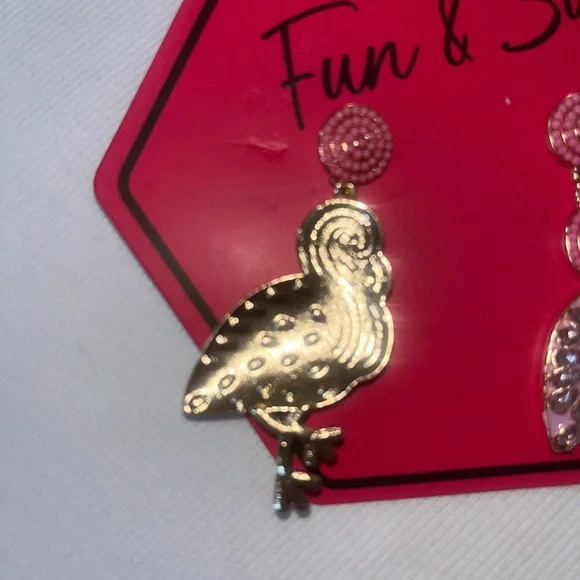 Pink Flamingo Earrings - Picture 2 of 3